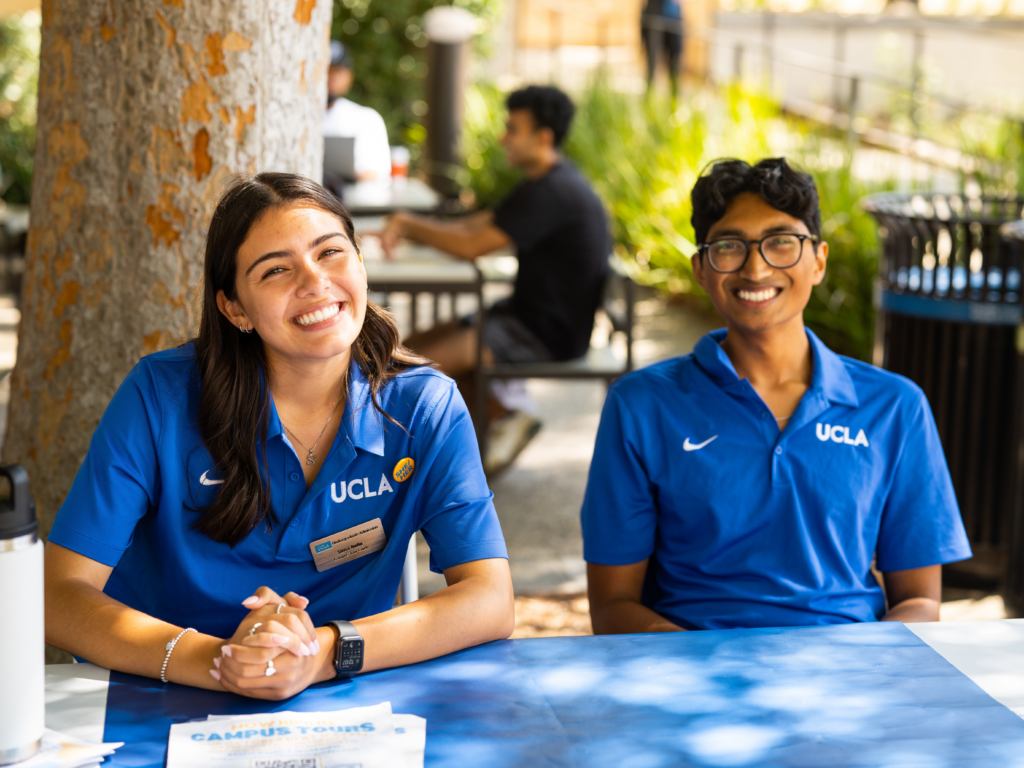 UCLA students at information table